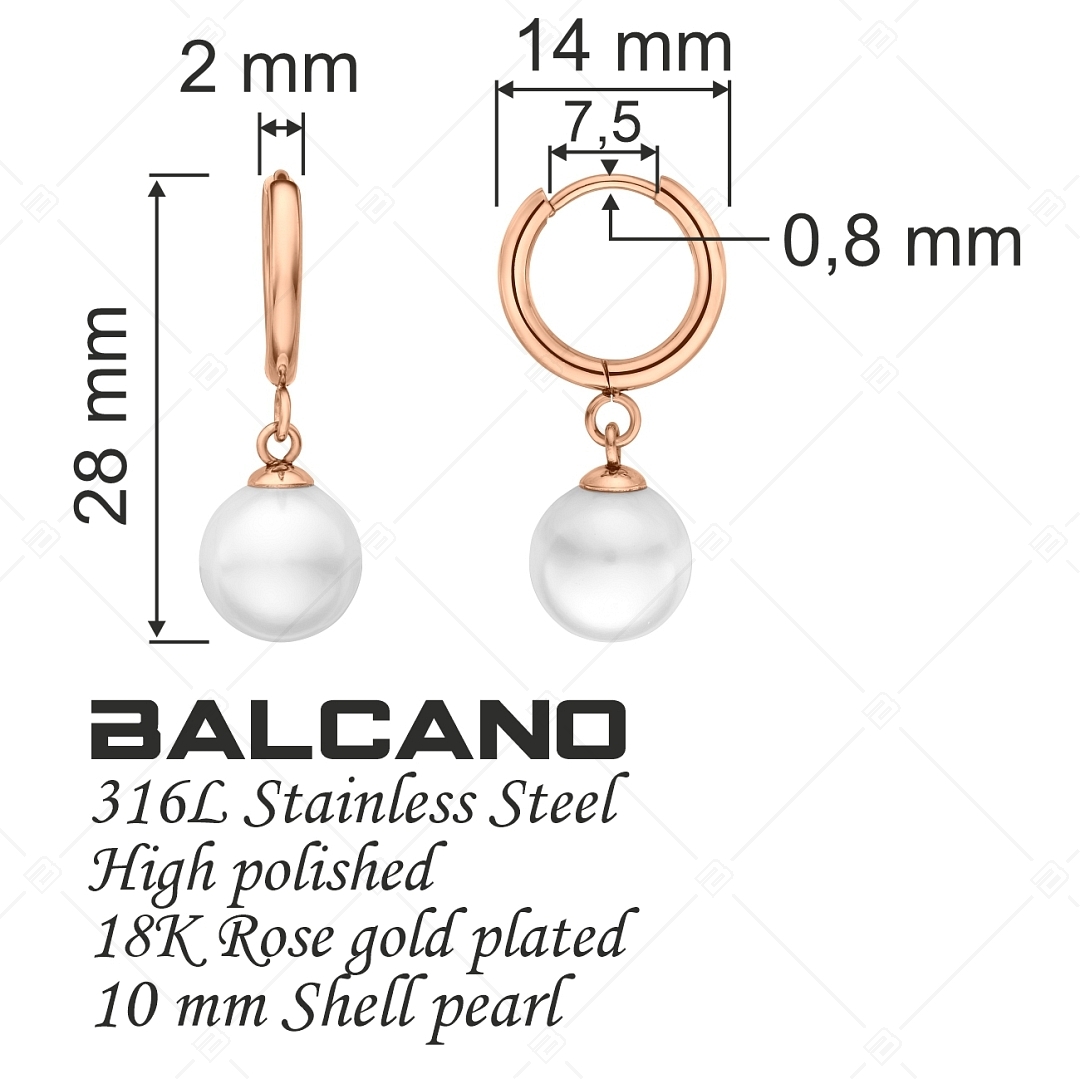 BALCANO - Ariel / Gyöngy fülbevaló 18K rozé arany bevonattal (141241BC96)