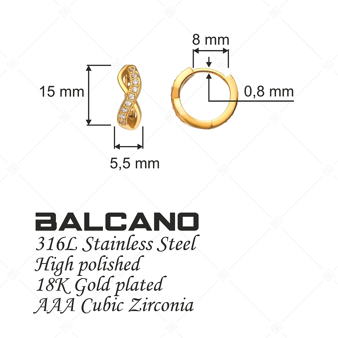 BALCANO - Infinity / Cirkónia drágaköves karika fülbevaló, 18K arany bevonattal (141242BC88)
