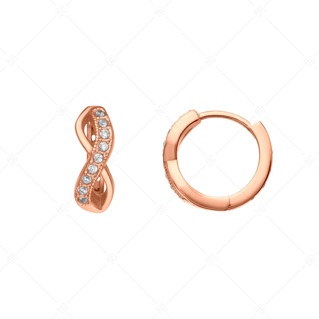 BALCANO - Infinity / Cirkónia drágaköves karika fülbevaló, 18K rozé arany bevonattal (141242BC96)