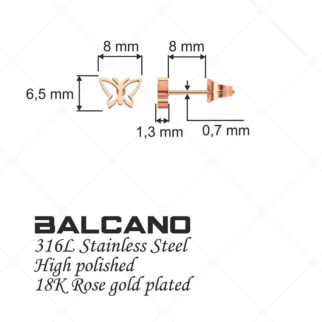 BALCANO - Vanessa / Áttört pillangó formájú fülbevaló, 18K rozé arany bevonattal (141245BC96)