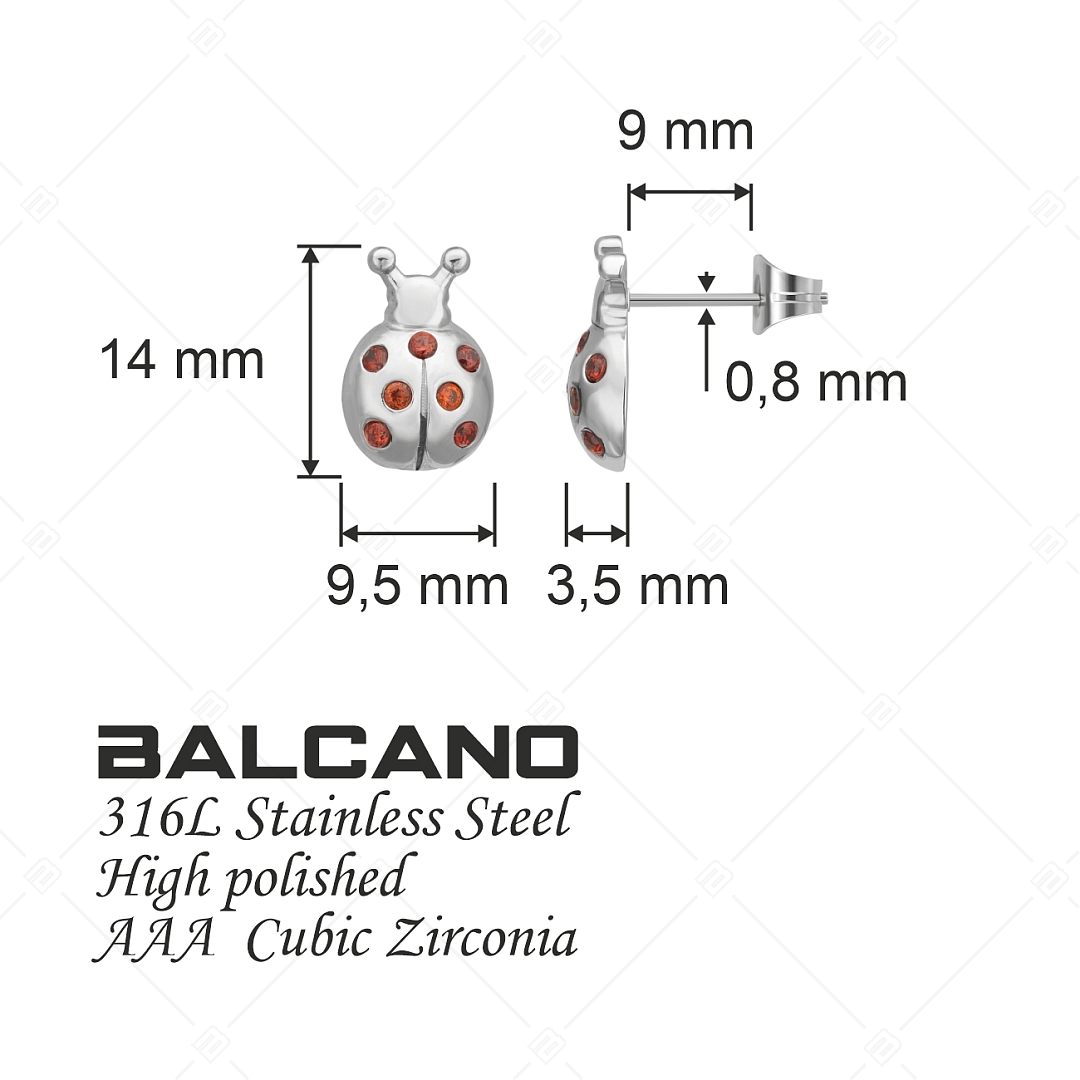 BALCANO - Bubamara / Nemesacél fülbevaló cirkónia drágakövekkel és magasfényű polírozással (141248BC97)