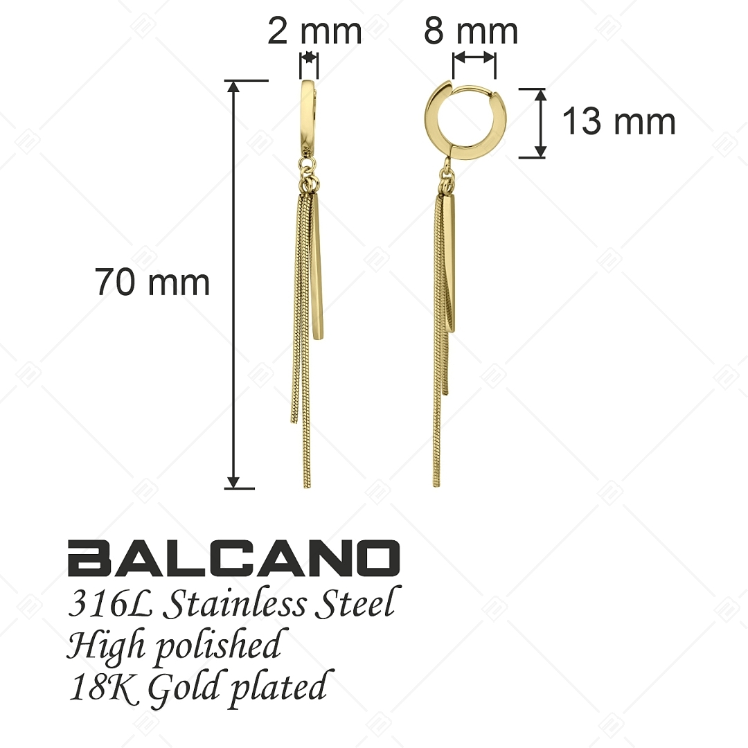 BALCANO - Avery / Csüngő nemesacél fülbevaló 18K arany bevonattal (141249BC88)
