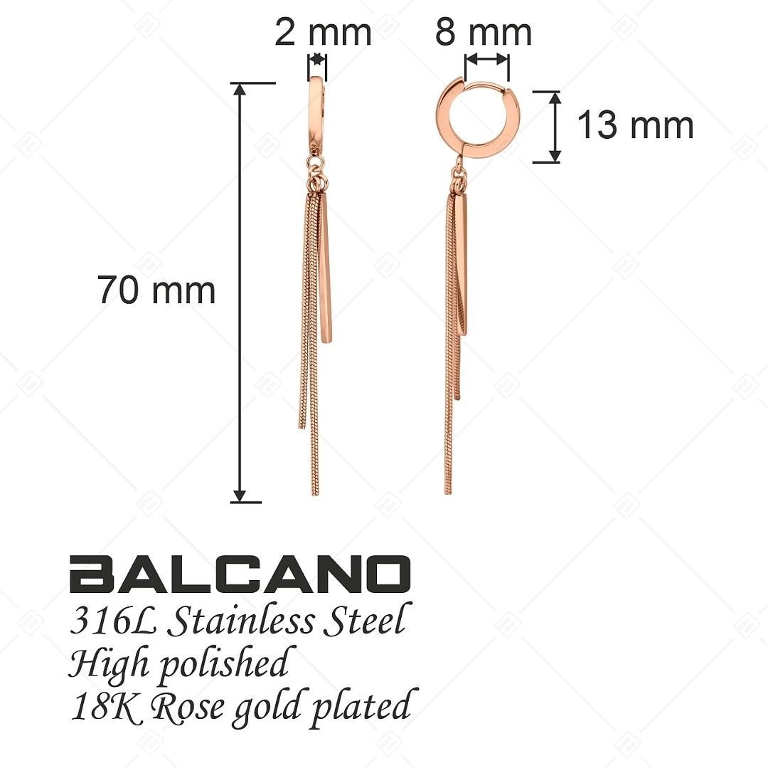 BALCANO - Avery / Csüngő nemesacél fülbevaló 18K rozé arany bevonattal (141249BC96)
