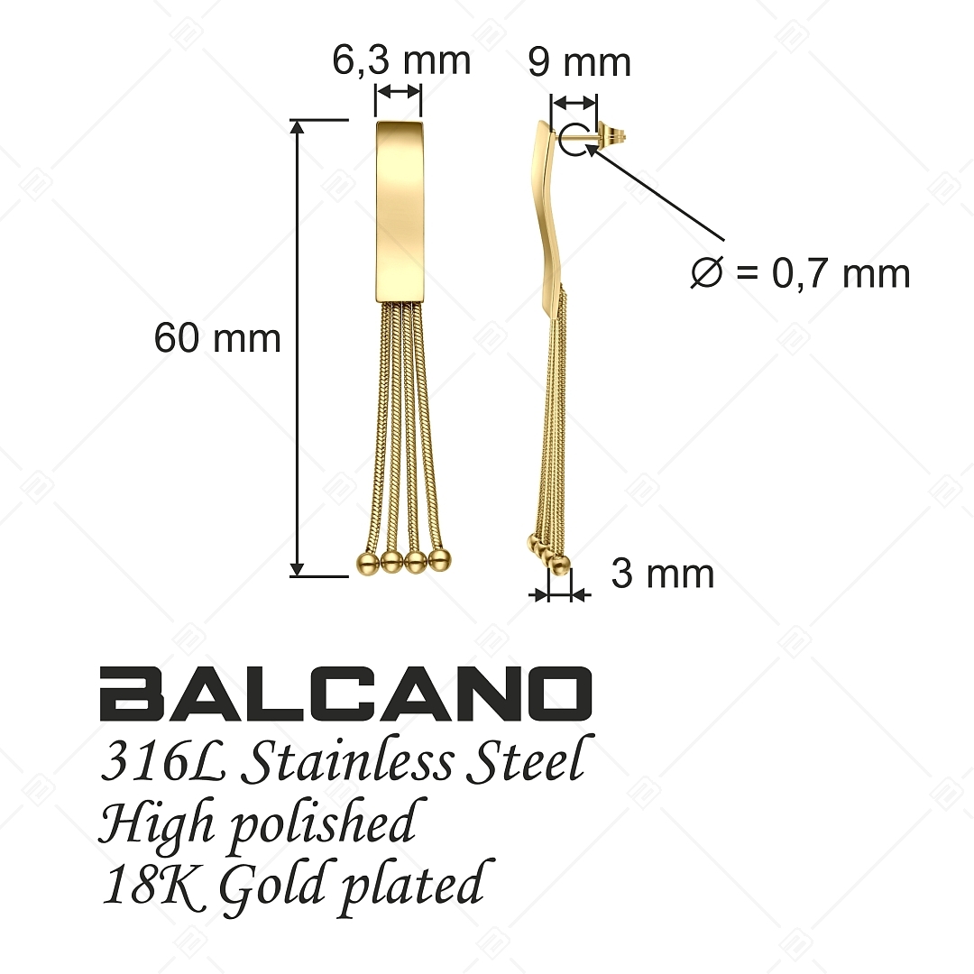 BALCANO - Annie / Csüngő nemesacél fülbevaló 18K arany bevonattal (141251BC88)