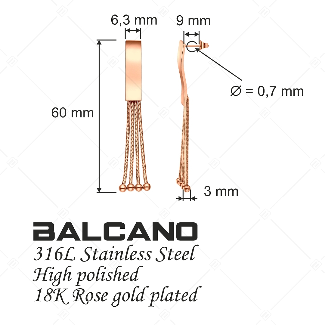 BALCANO - Annie / Csüngő nemesacél fülbevaló 18K rozé arany bevonattal (141251BC96)