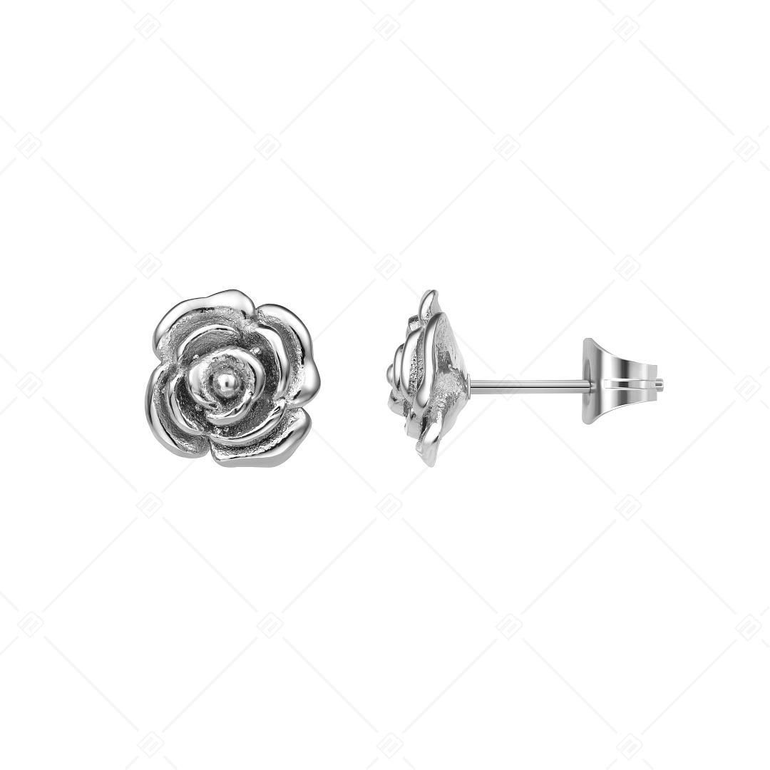 BALCANO - Rosa / Rózsa formájú nemesacél fülbevaló magasfényű polírozással (141254BC97)