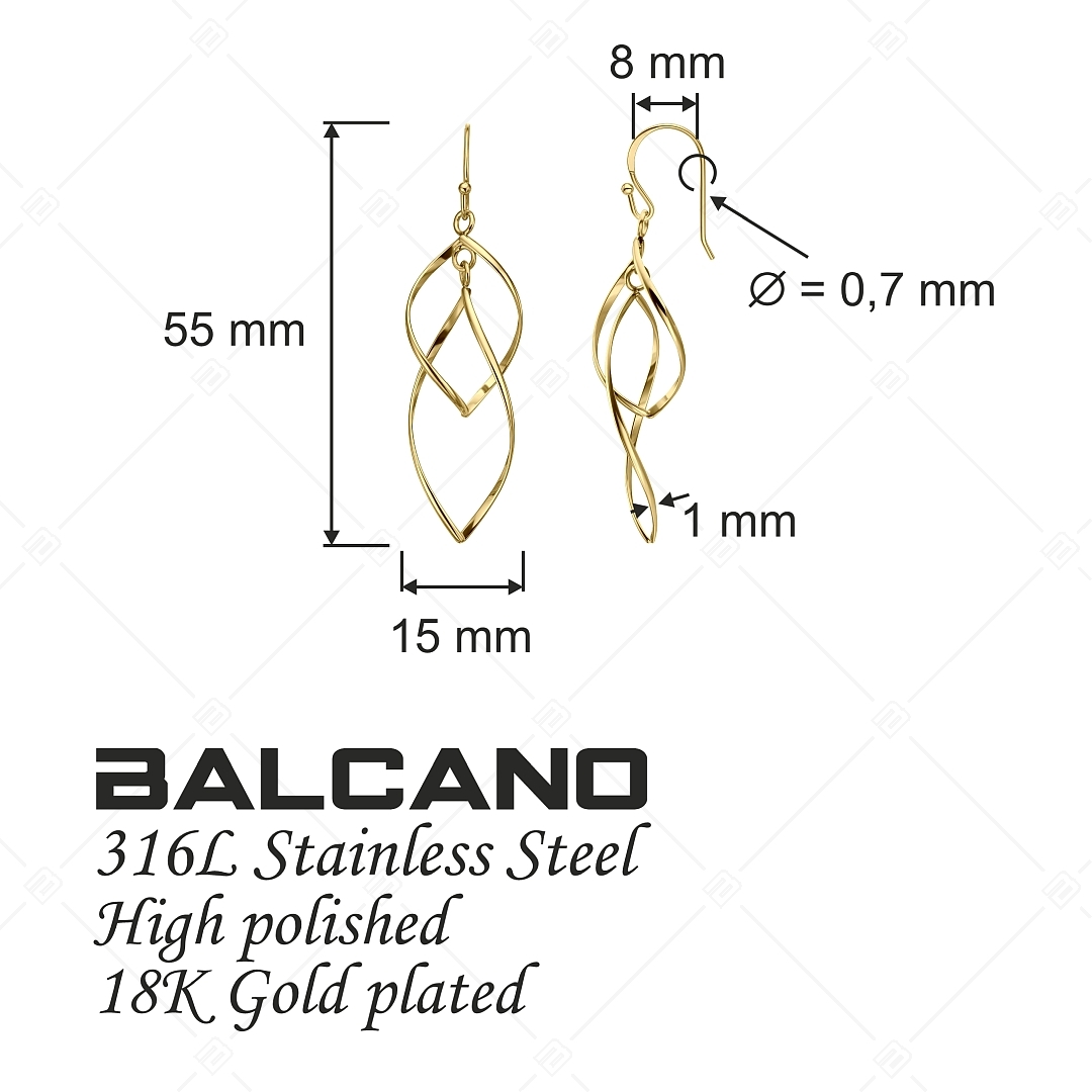 BALCANO - Vivienne / Csüngő nemesacél fülbevaló 18K arany bevonattal (141260BC88)