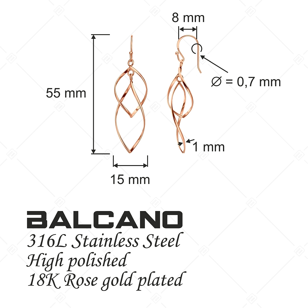 BALCANO - Vivienne / Csüngő nemesacél fülbevaló 18K rozé arany bevonattal (141260BC96)