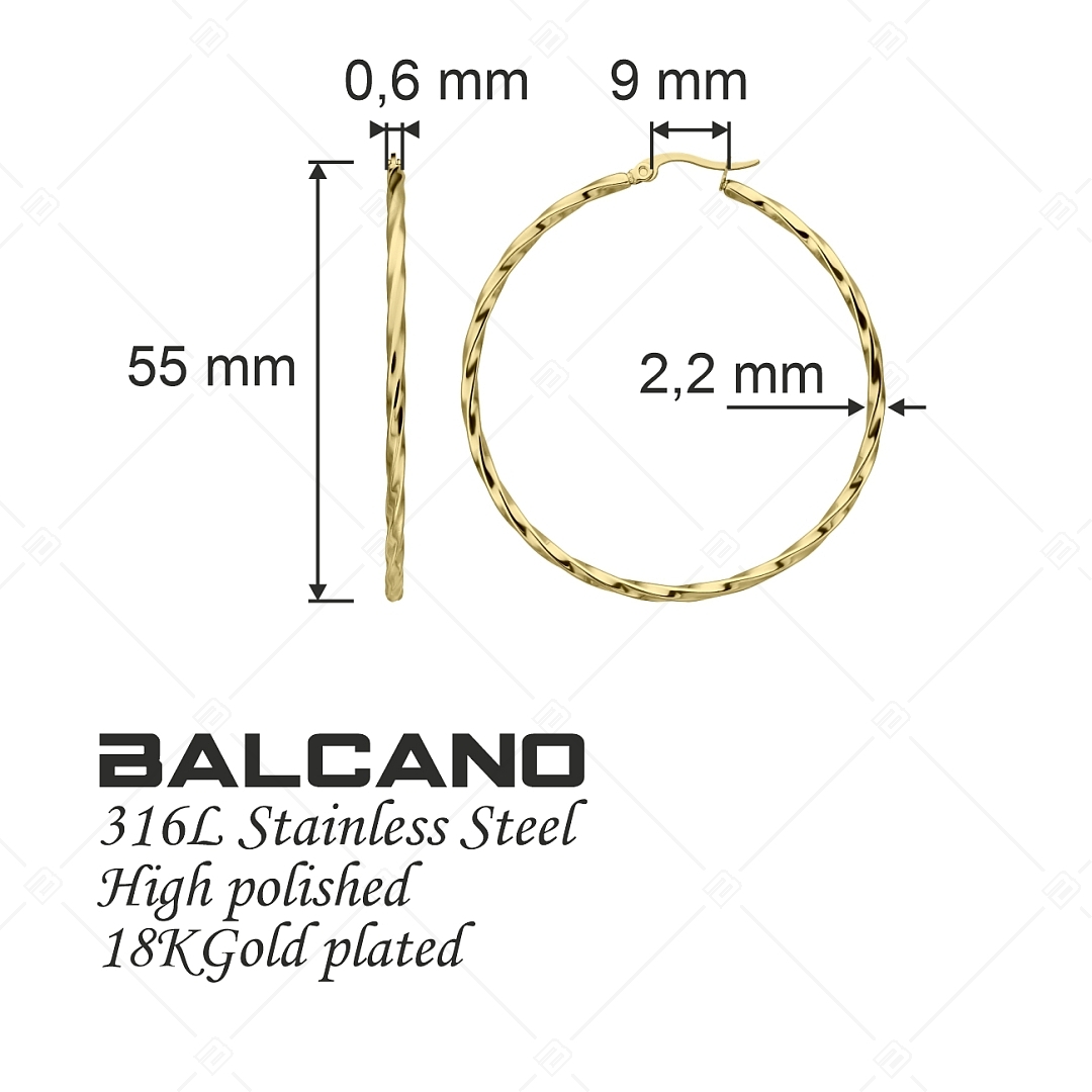 BALCANO - Marie / Nemesacél karika fülbevaló 18K arany bevonattal (141268BC88)