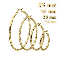 BALCANO - Marie / Nemesacél karika fülbevaló 18K arany bevonattal