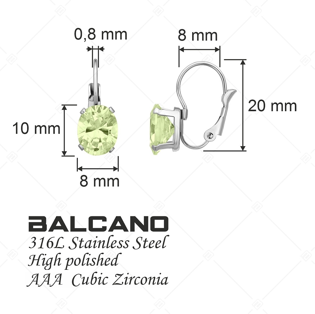 BALCANO - Maggie / Nemesacél fülbevaló ovális cirkónia drágakővel és magasfényű polírozással (141269BC38)