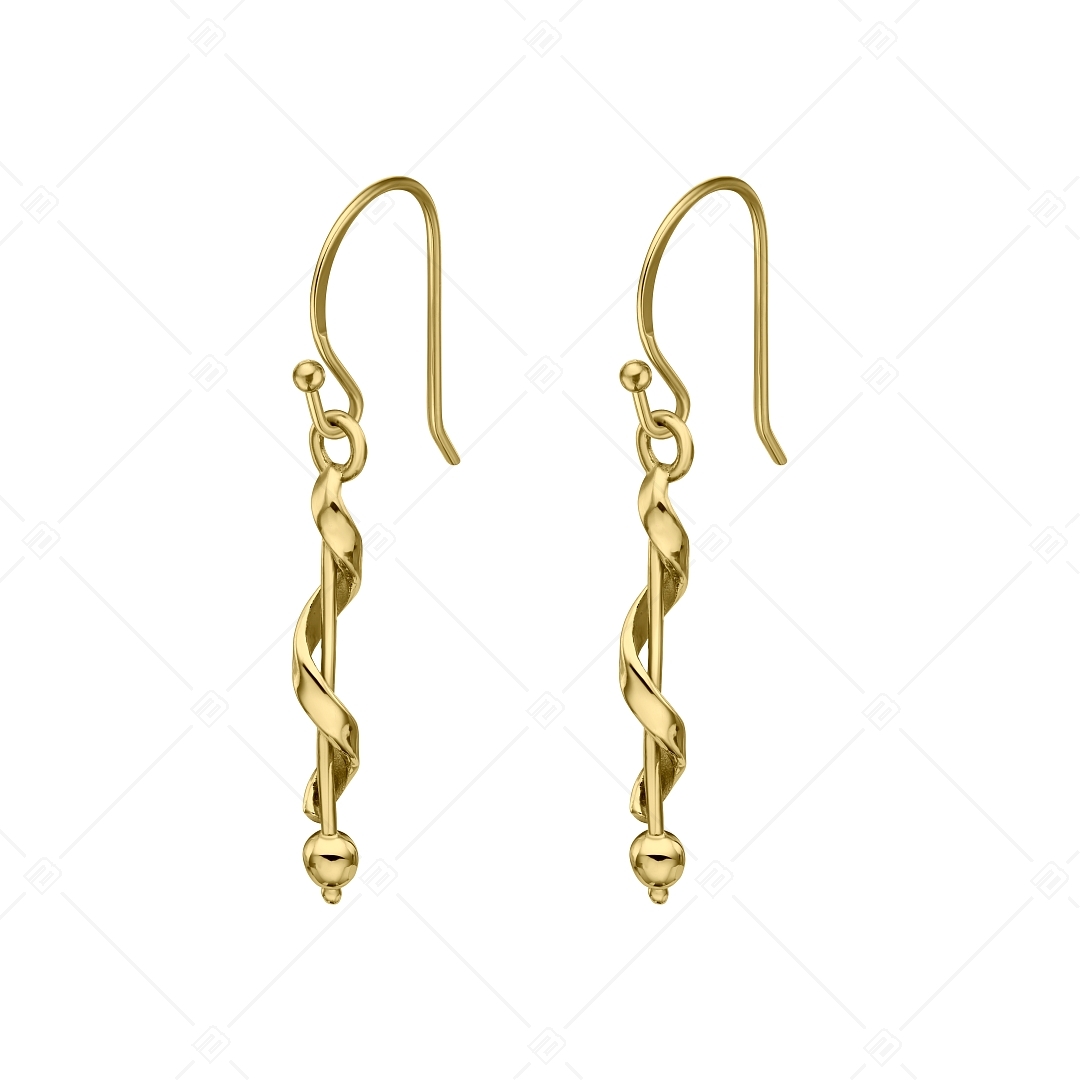 BALCANO - Stacy / Csavart formájú csüngő nemesacél fülbevaló 18K arany bevonattal (141271BC88)