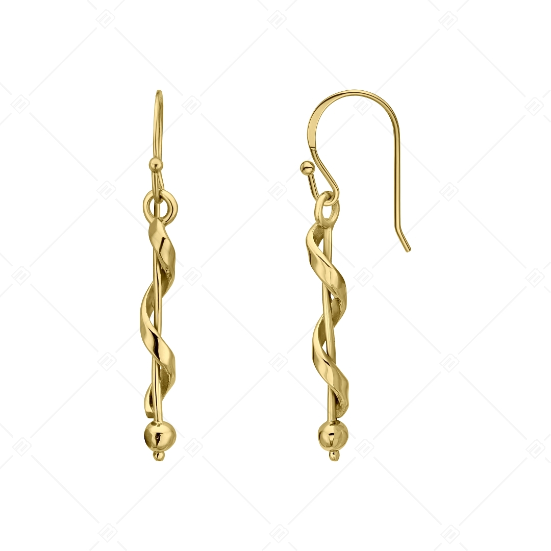 BALCANO - Stacy / Csavart formájú csüngő nemesacél fülbevaló 18K arany bevonattal (141271BC88)