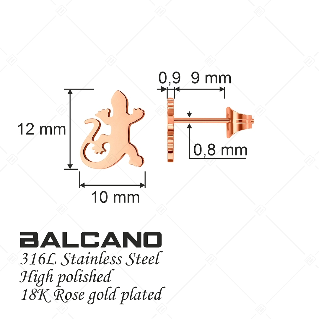 BALCANO - Gecko / Gyík formájú fülbevaló 18K rozé arany bevonattal (141272BC96)