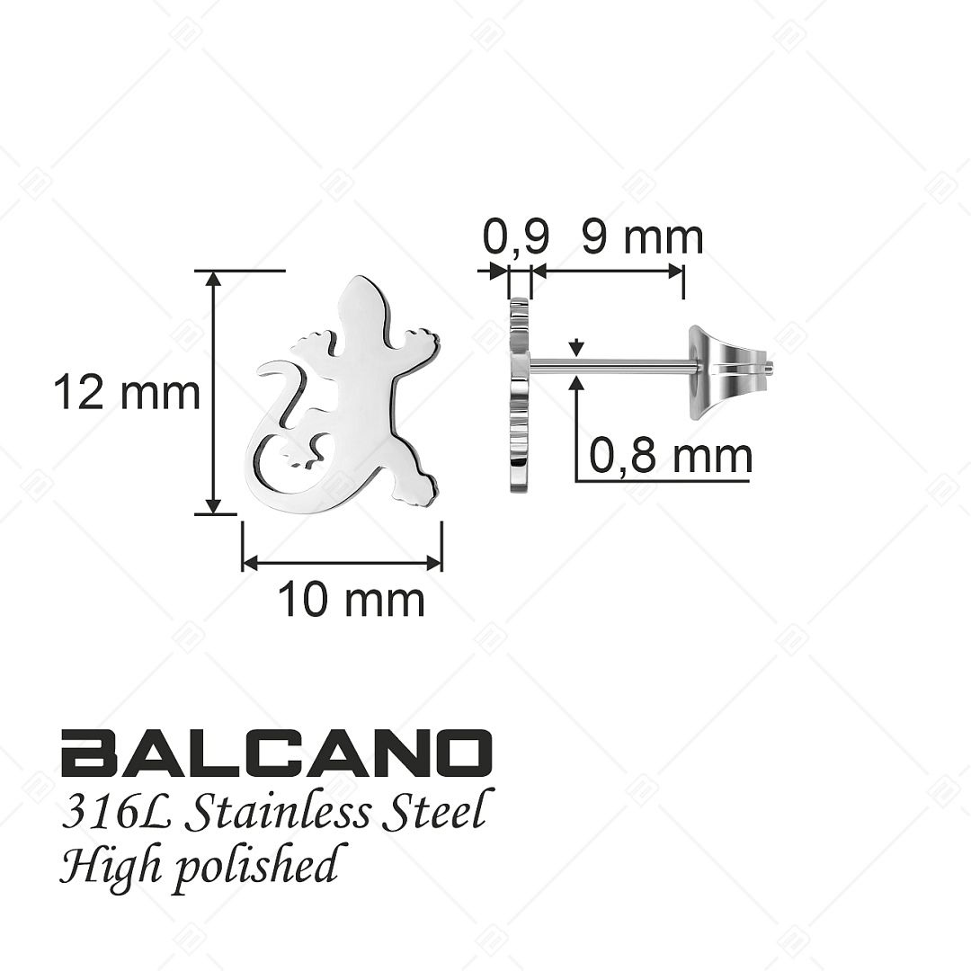 BALCANO - Gecko / Gyík formájú fülbevaló magasfényű polírozással (141272BC97)