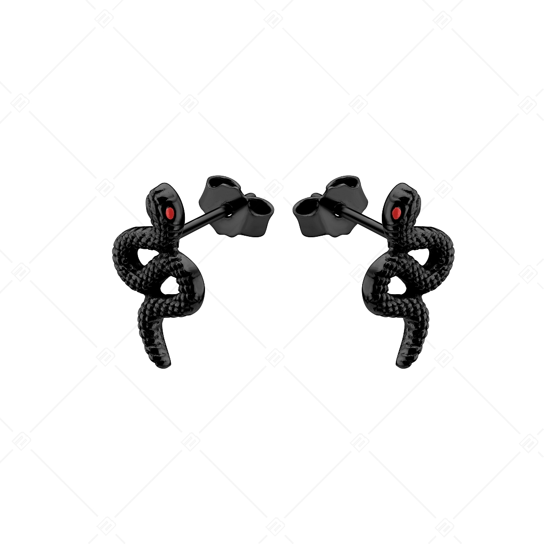 BALCANO - Serpent / Kígyó formájú fülbevaló fekete PVD bevonattal (141273BC11)