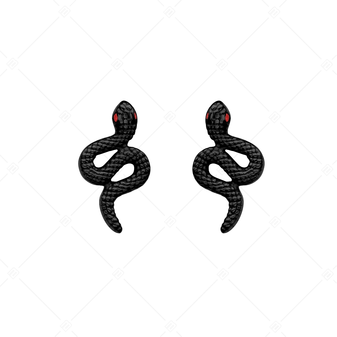 BALCANO - Serpent / Kígyó formájú fülbevaló fekete PVD bevonattal (141273BC11)