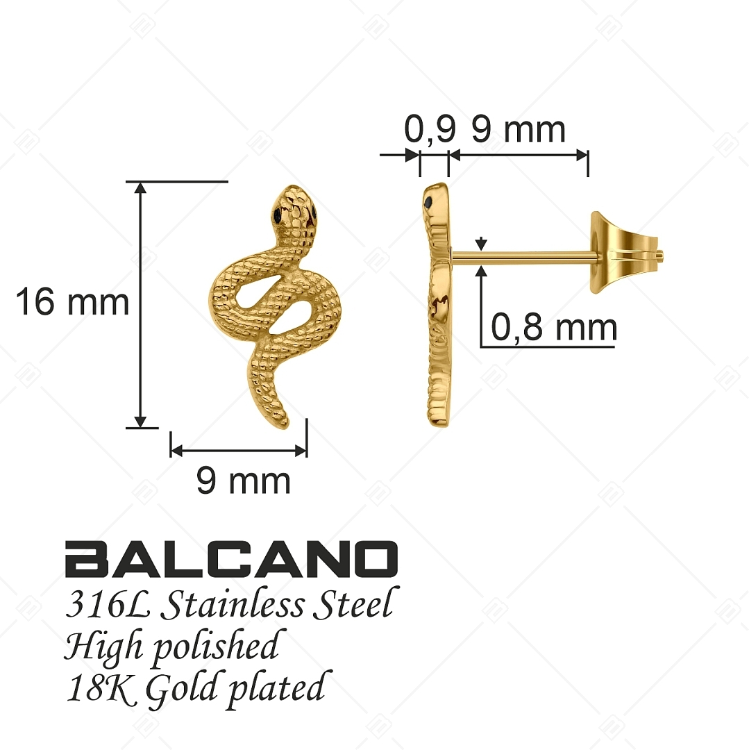 BALCANO - Serpent / Kígyó formájú fülbevaló 18K arany bevonattal (141273BC88)