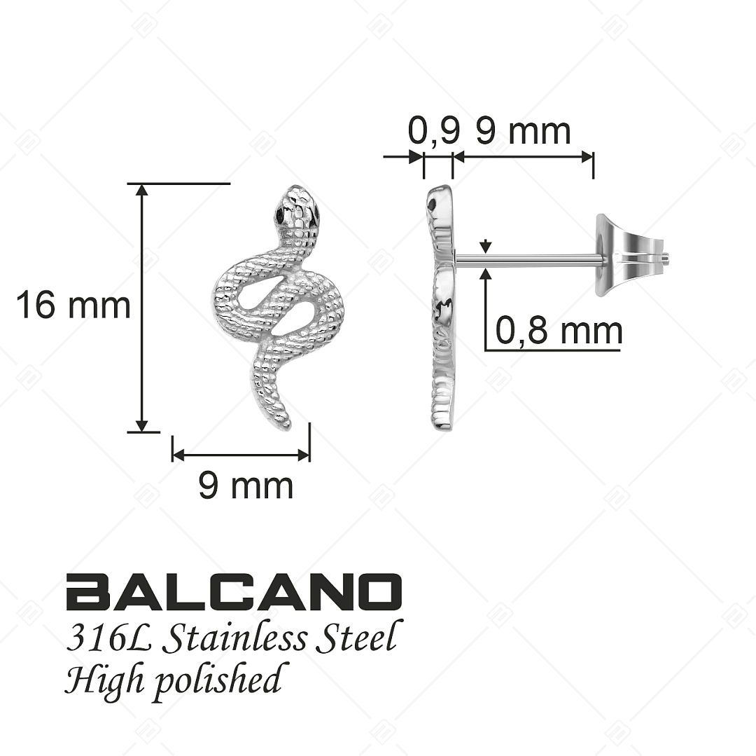 BALCANO - Serpent / Kígyó formájú fülbevaló magasfényű polírozással (141273BC97)