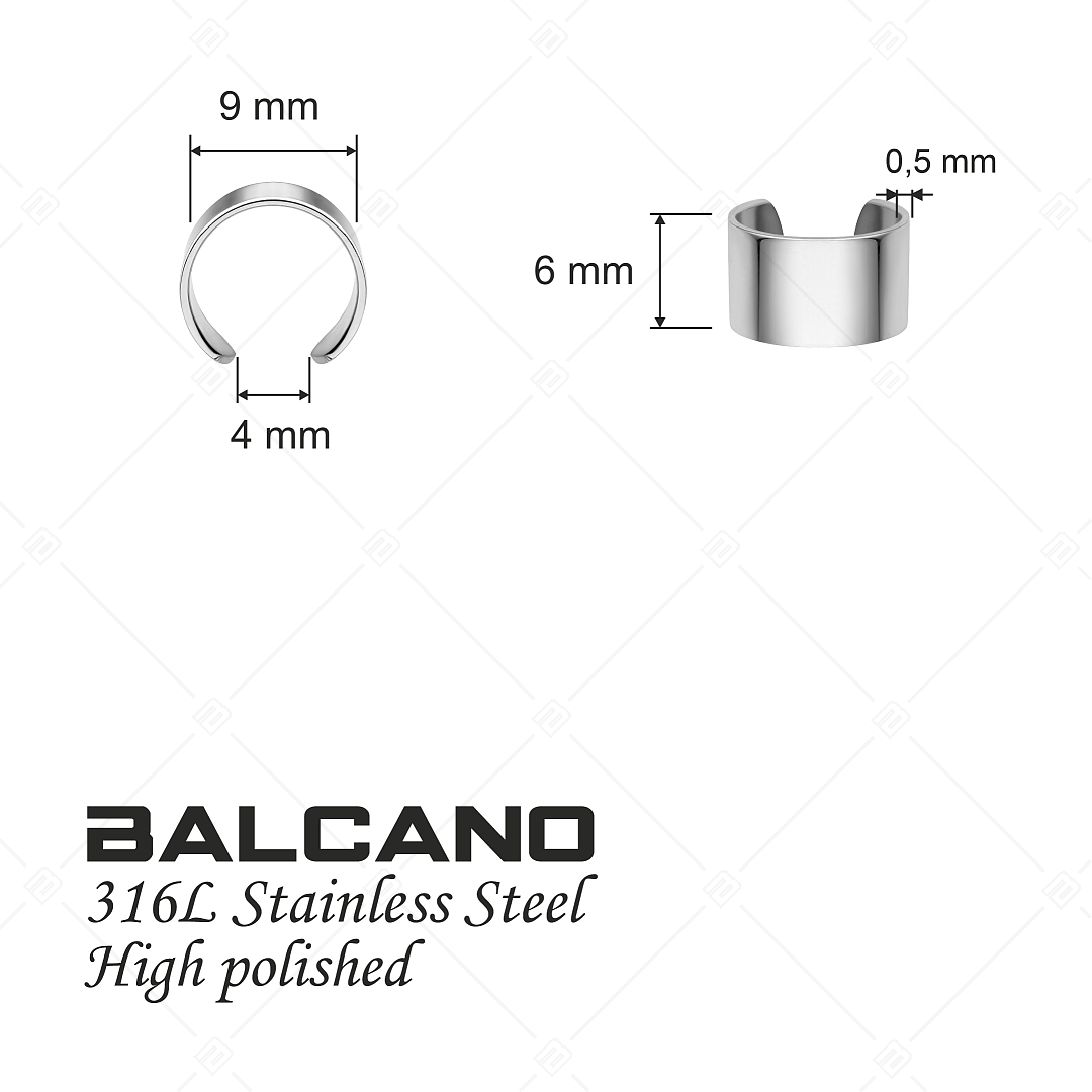 BALCANO - Lenis / Sima felületű nemesacél fülgyűrű magasfényű polírozással (141280BC97)