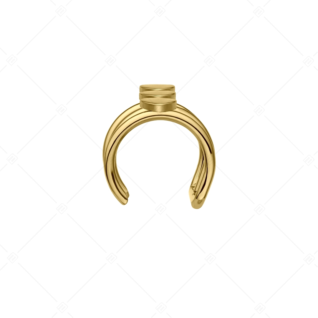 BALCANO - Toru / Tripla nemesacél fülgyűrű szívekkel és 18K arany bevonattal (141285BC88)