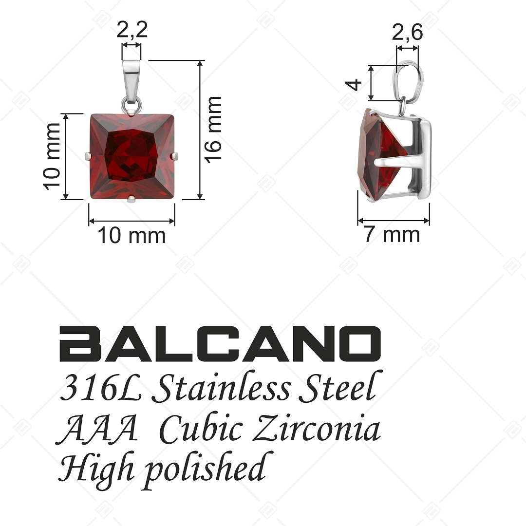 BALCANO - Frizzante / Négyzet alakú drágaköves medál (212082ST29)