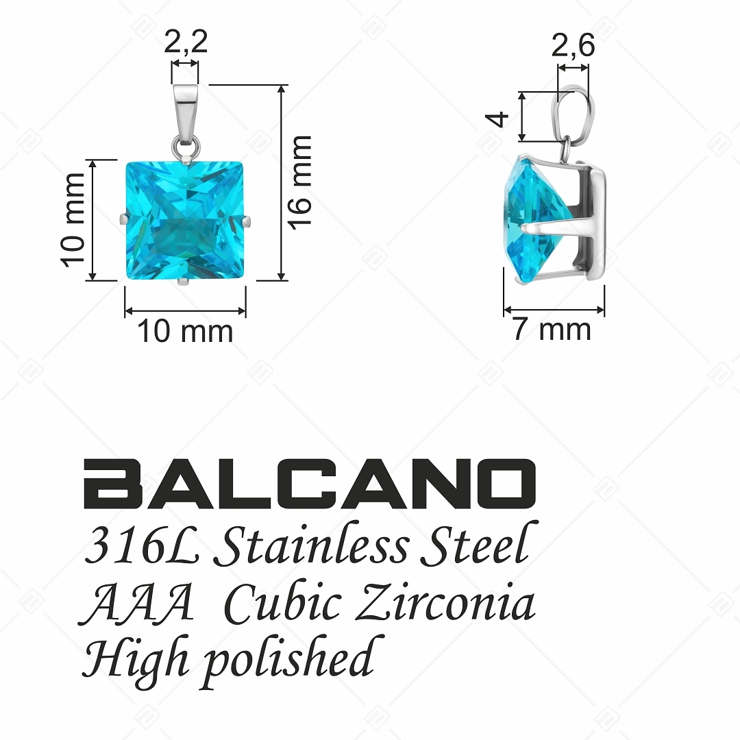 BALCANO - Frizzante / Négyzet alakú drágaköves medál (212082ST48)