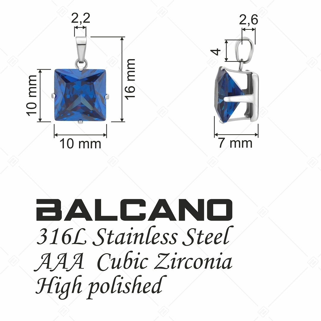 BALCANO - Frizzante / Négyzet alakú drágaköves medál (212082ST49)