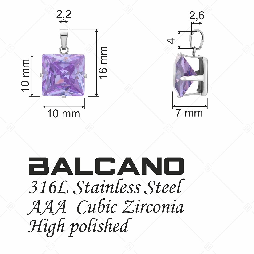 BALCANO - Frizzante / Négyzet alakú drágaköves medál (212082ST82)