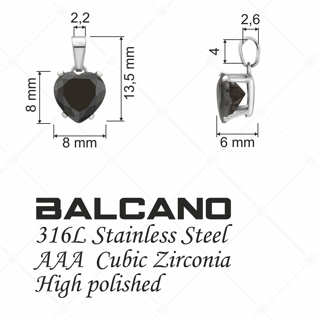 BALCANO - Frizzante / Szív alakú cirkónia drágaköves medál (212084ST11)