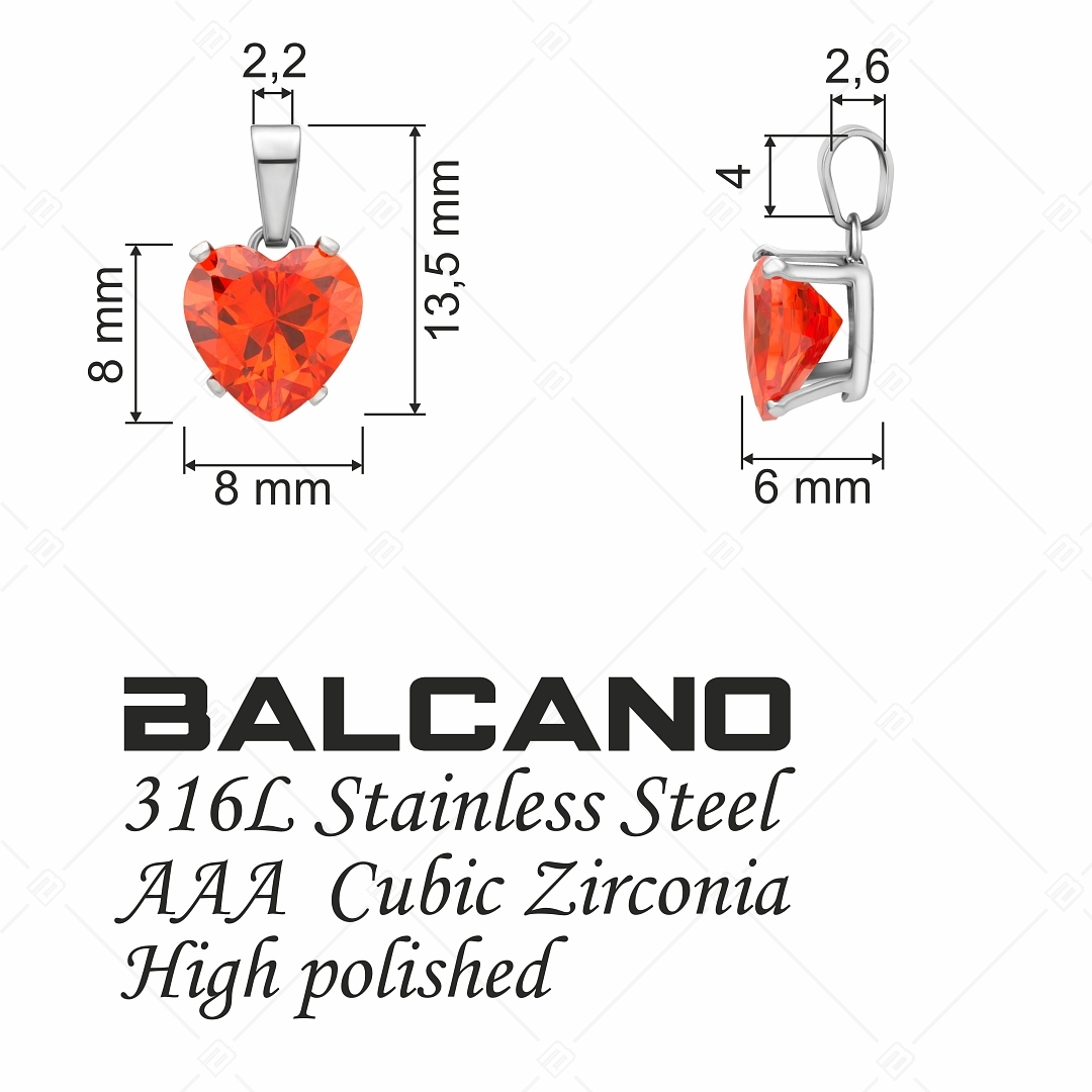 BALCANO - Frizzante / Szív alakú drágaköves medál (212084ST22)