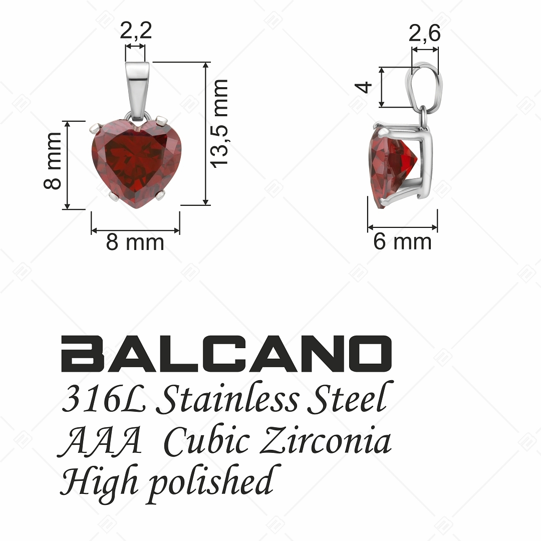 BALCANO - Frizzante / Szív alakú drágaköves medál (212084ST29)