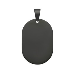 BALCANO - Dog Tag / Kerekített téglalap alakú gravírozható nemesacél medál fekete PVD bevonattal