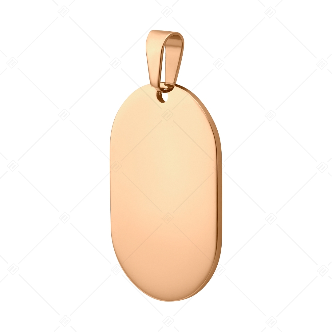 BALCANO - Dog Tag / Gravírozható nemesacél dögcédula medál 18K rozé arany bevonattal (242100EG96)