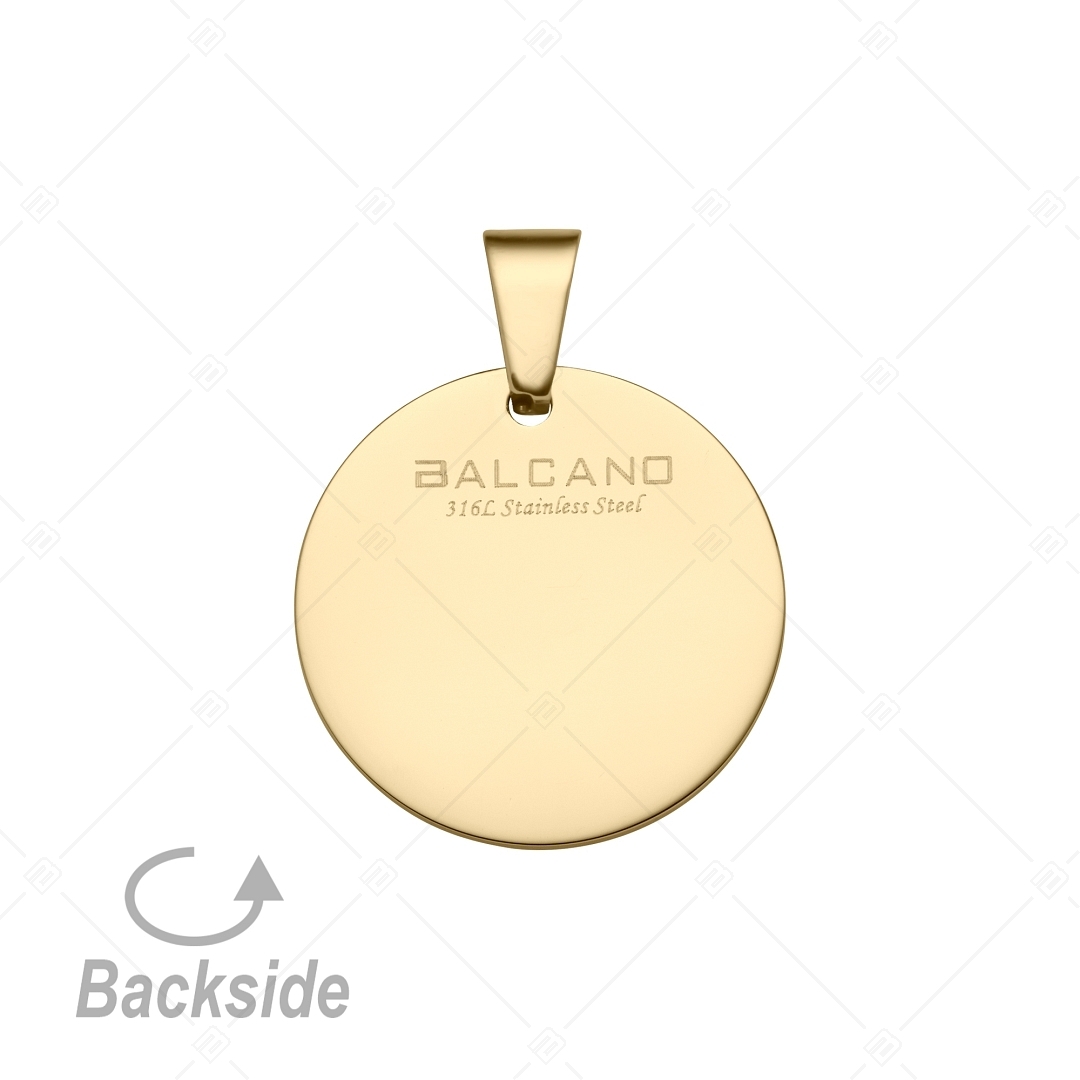 BALCANO - Rota / Kör alakú gravírozható nemesacél medál 18K arany bevonattal (242101EG88)