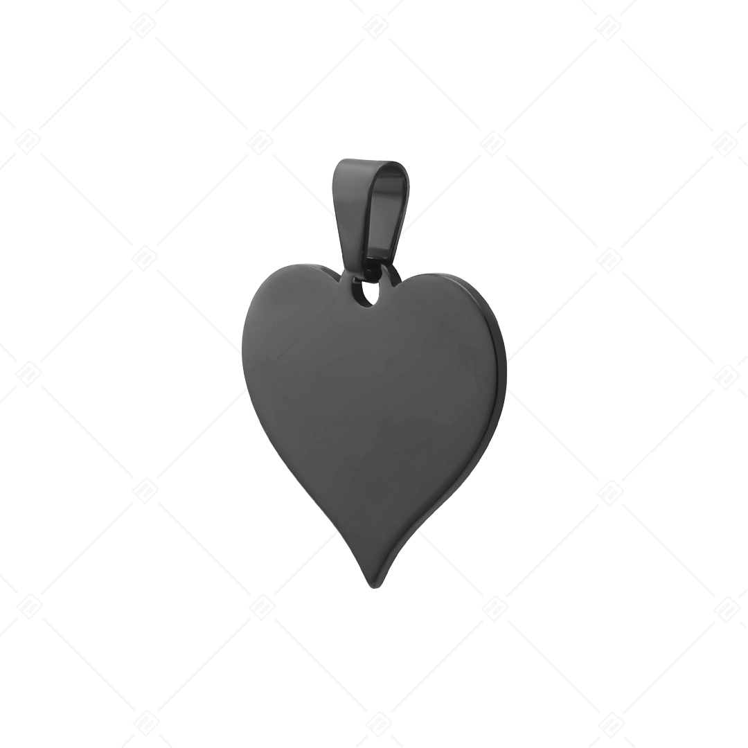 BALCANO - Heart / Szív alakú gravírozható nemesacél medál fekete PVD bevonattal (242102EG11)