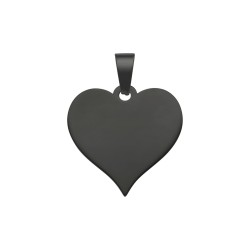 BALCANO - Heart / Szív alakú gravírozható nemesacél medál fekete PVD bevonattal