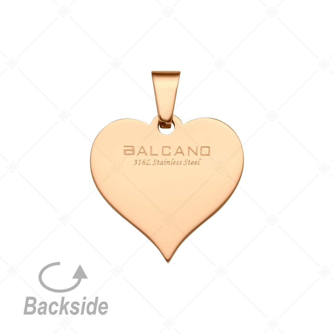 BALCANO - Heart / Szív alakú gravírozható nemesacél medál 18K rozé arany bevonattal (242102EG96)