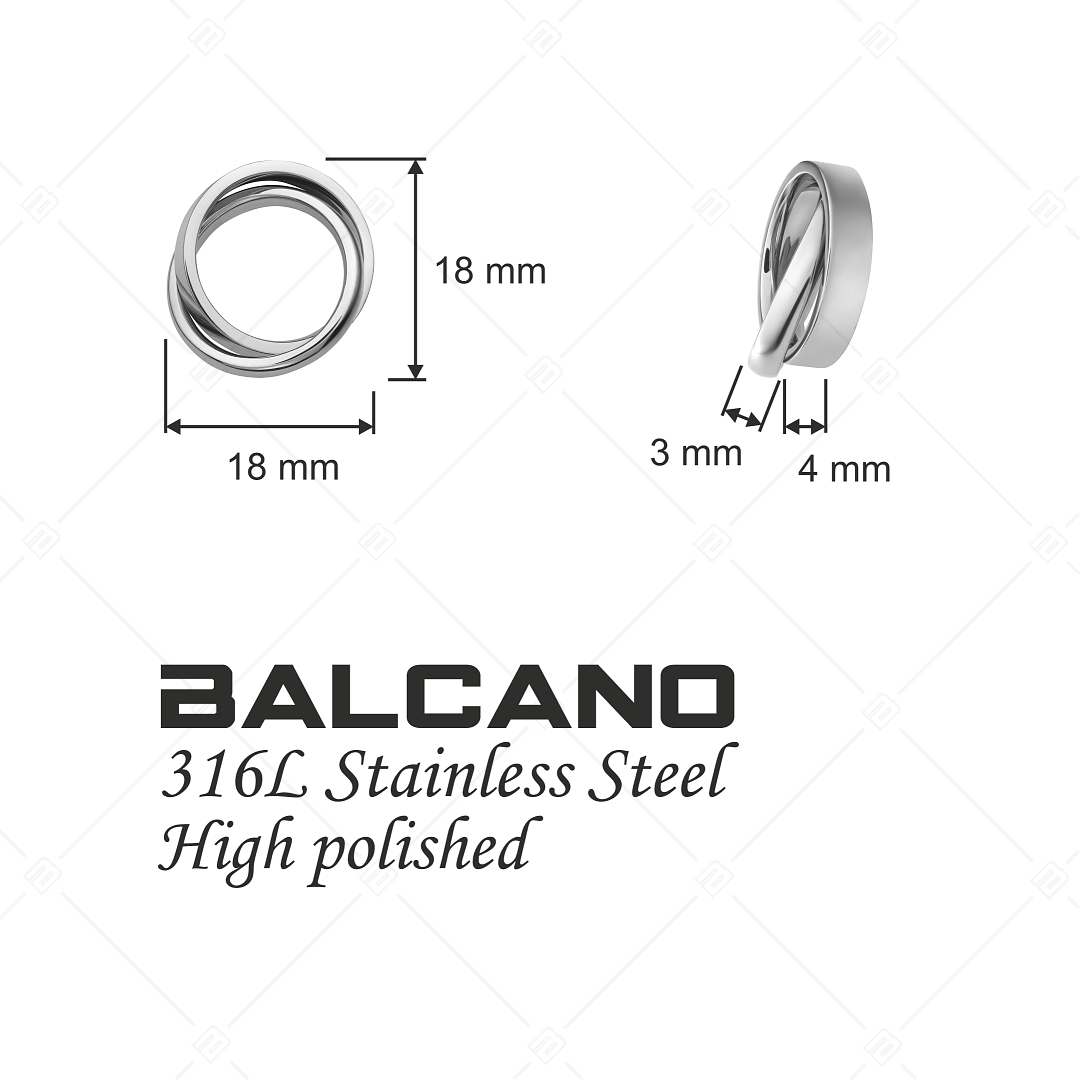 BALCANO - Legame / Egymásba fonódó karika nemesacél medál, magasfényű polírozással (242204BL97)