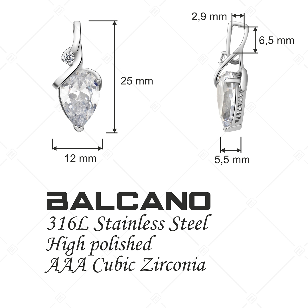 BALCANO - Pera / Nemesacél medál cirkónia drágakövekkel (242206BC00)