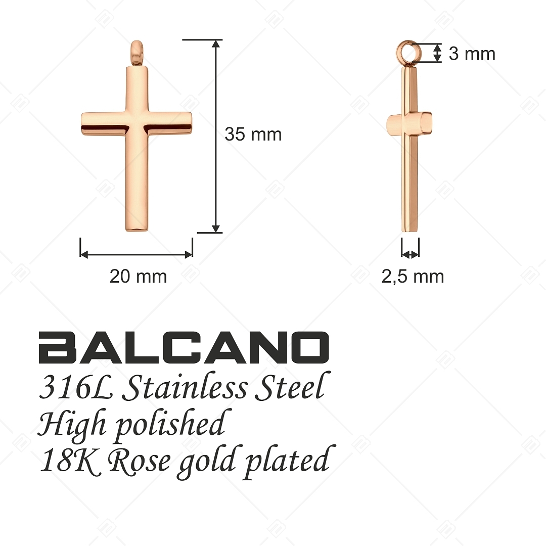 BALCANO - Croce / Kereszt alakú medál, 18K rozé arany bevonattal (242209BC96)