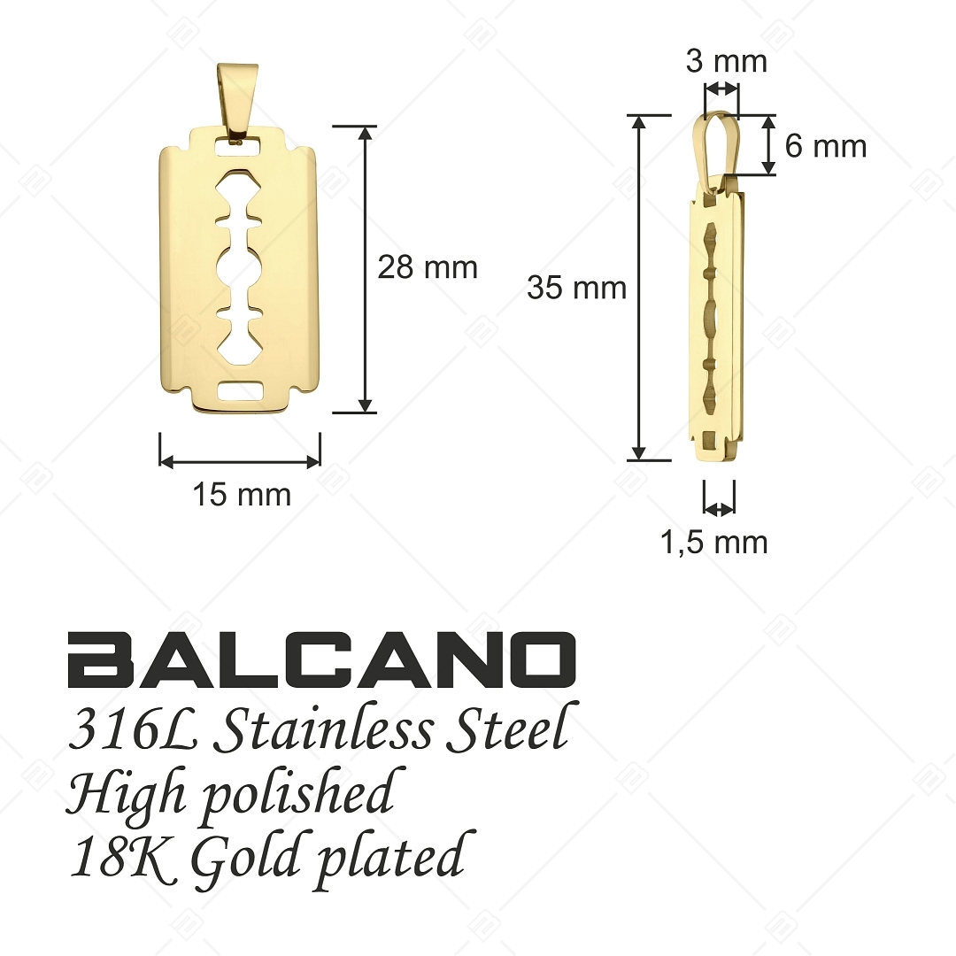 BALCANO - Blade / Penge formájú medál, 18K arany bevonattal (242210BC88)