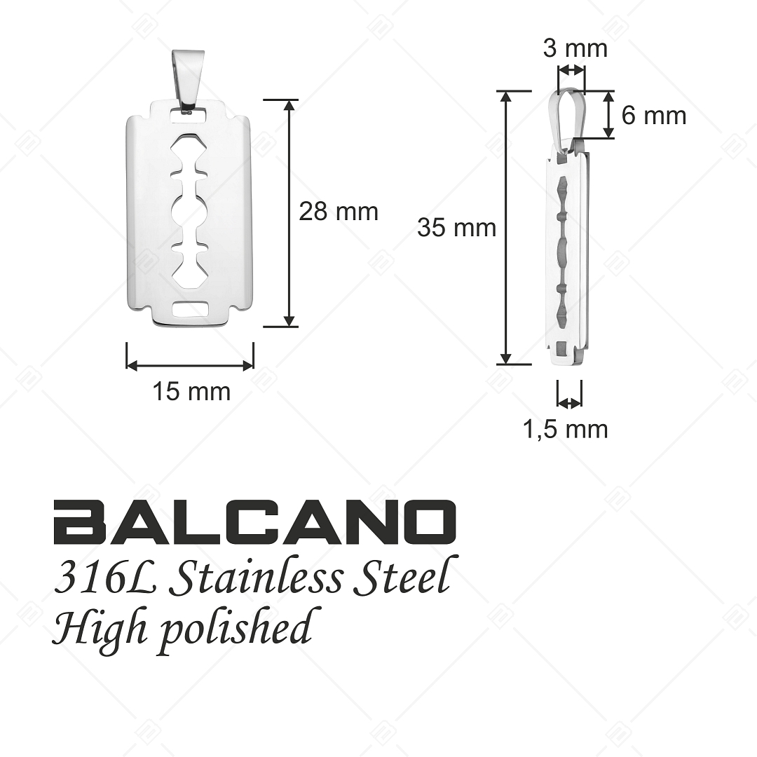 BALCANO - Blade / Penge formájú medál, magasfényű polírozással (242210BC97)