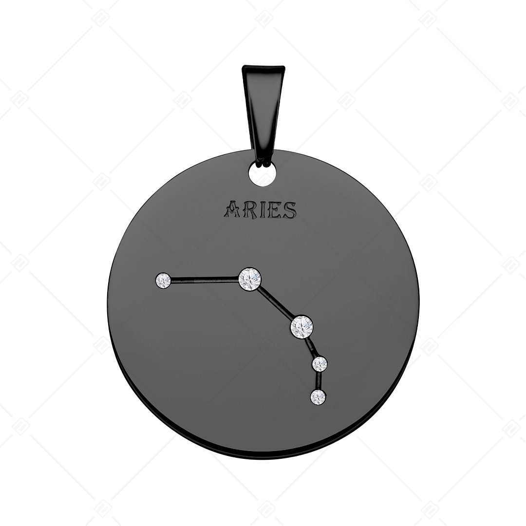 BALCANO - Zodiac / Csillagkép horoszkópos medál cirkónia drágakövekkel,fekete PVD bevonattal - Kos (242222BC11)
