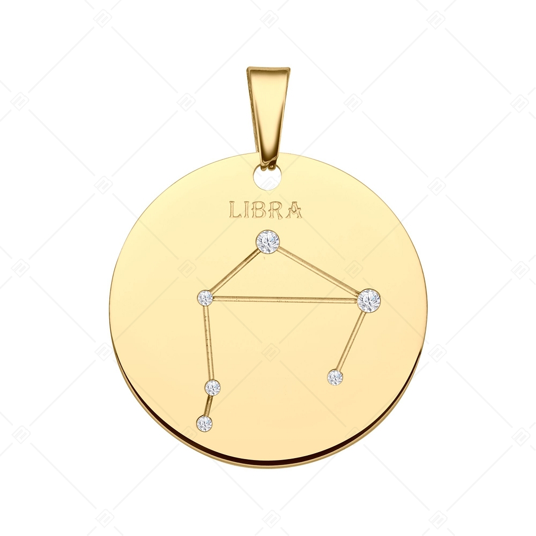BALCANO - Zodiac / Csillagkép horoszkópos medál cirkónia drágakövekkel és 18K arany bevonattal - Mérleg (242227BC88)