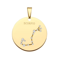 BALCANO - Zodiac / Csillagkép horoszkópos medál cirkónia drágakövekkel és 18K arany bevonattal - Skorpió