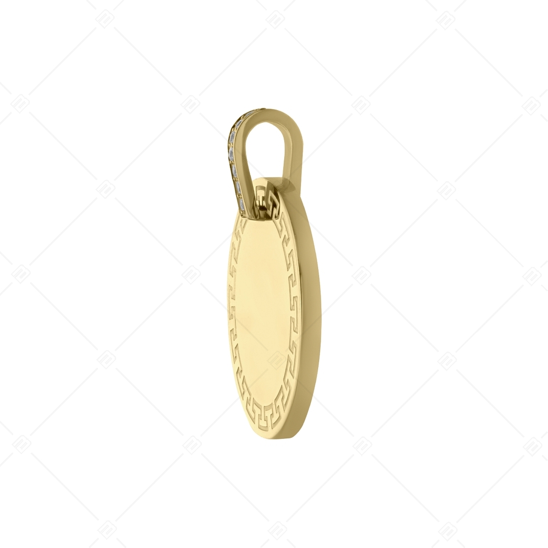 BALCANO - Mínea / Kerek medál görög mintával, cirkónia drágakövekkel, 18K arany bevonattal (242235BC88)