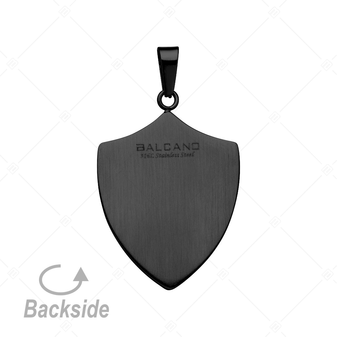 BALCANO - Shield / Pajzs formájú medál, fekete PVD bevonattal (242236BC11)