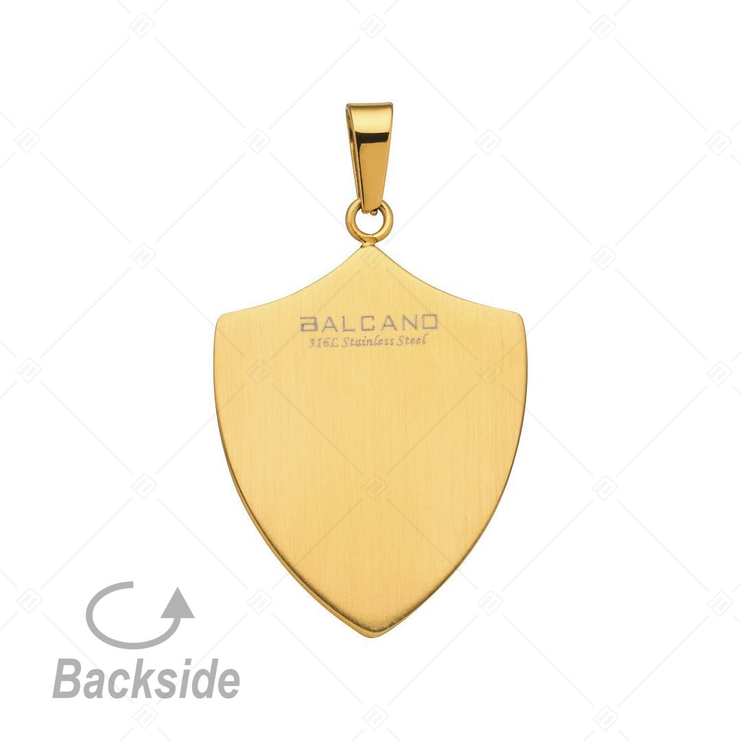 BALCANO - Shield / Pajzs formájú medál, 18K arany bevonattal (242236BC88)