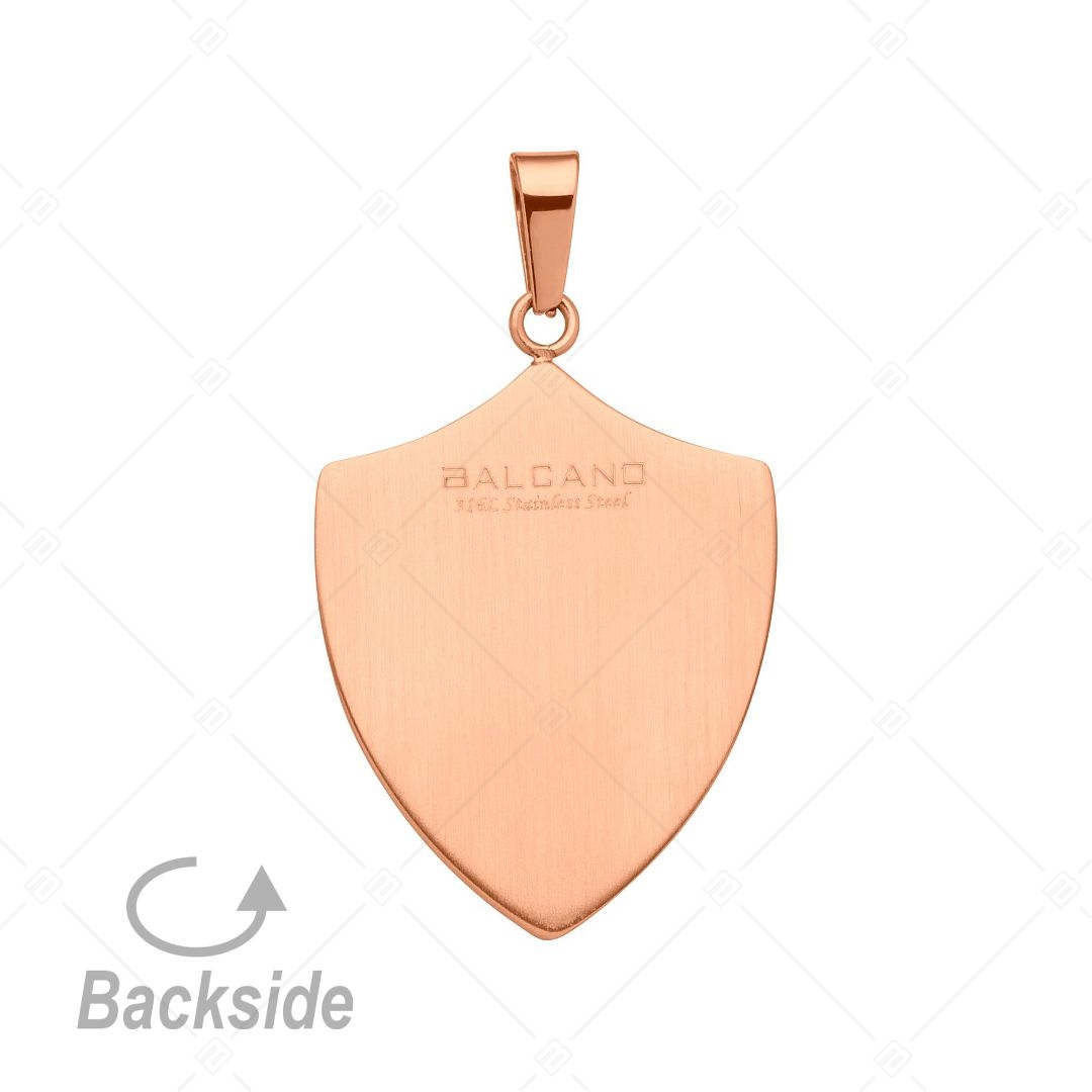BALCANO - Shield / Pajzs formájú medál, 18K rozé arany bevonattal (242236BC96)